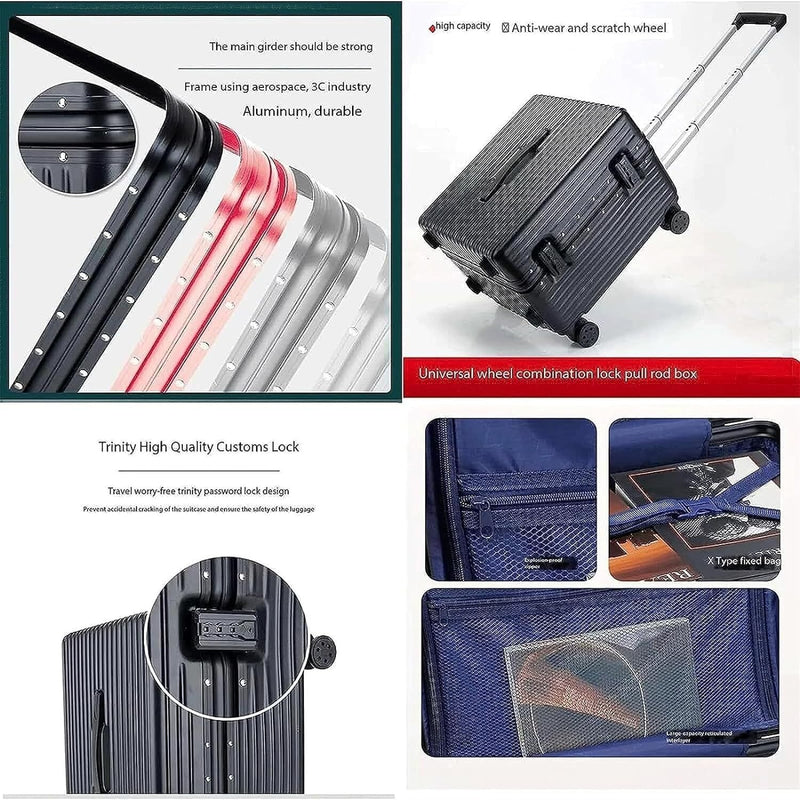 Hard Shell Handbagage Koffer met Breed Handvat en Aluminium Frame