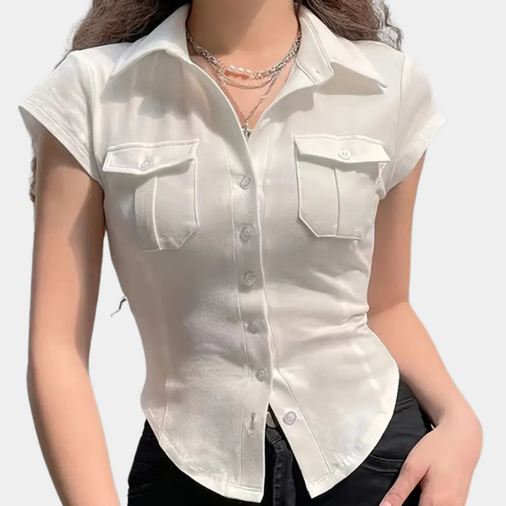 Veelzijdige Witte Dames Blouse - Nova