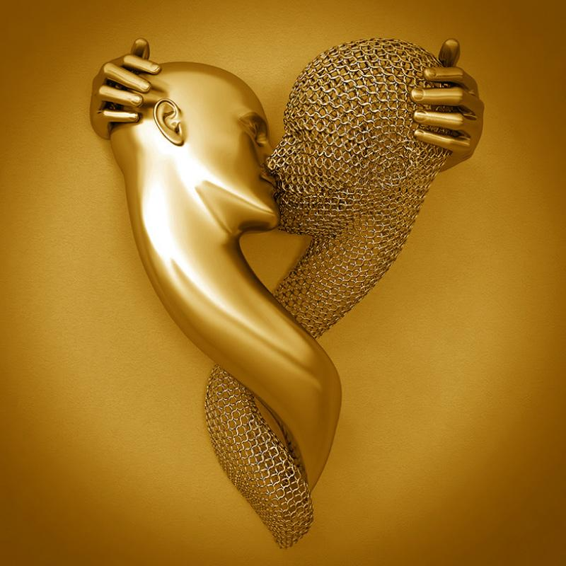 Liefdescanvas met Metalen Figuur - AmorArte