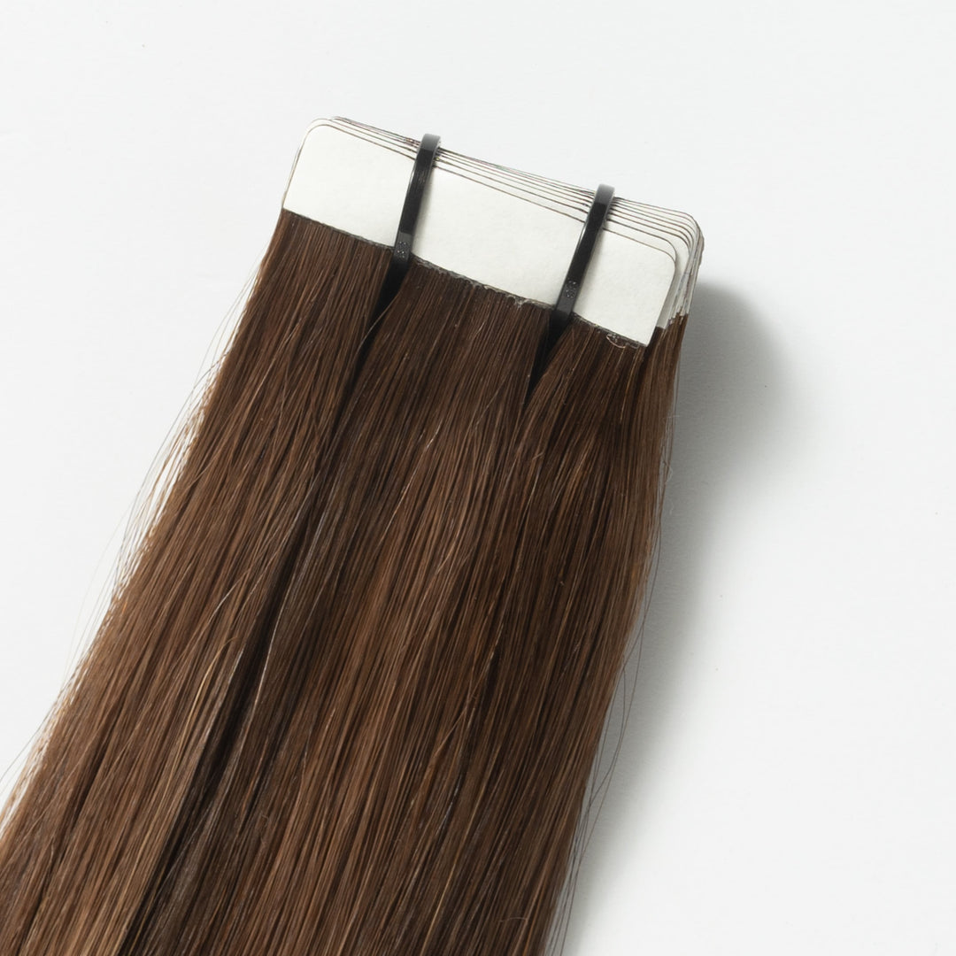Tape-in Hairextensions – Veloura Tape (Warm Brown Balayage 2+7)