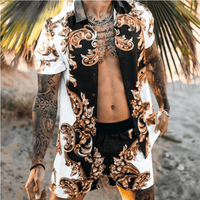 Tweedelige heren zomerset met patchworkprint – Malik