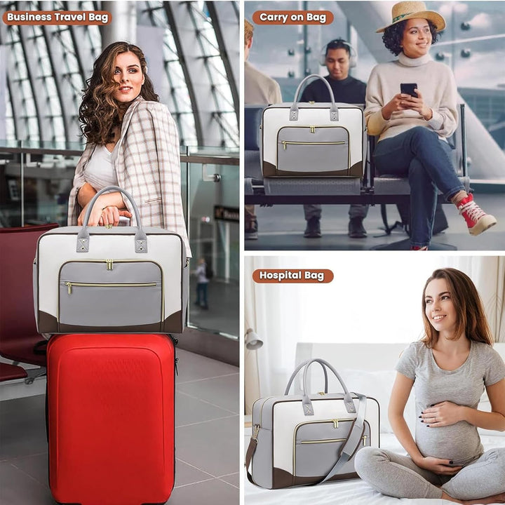Set van 4-delige Weekend Reistas voor dames – Handbagage met schoenen- en toilettassen