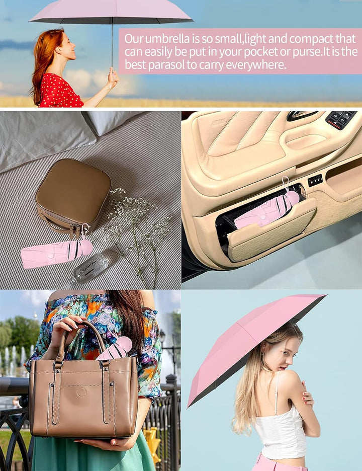 Pocket-formaat Mini Reis Paraplu – Elara