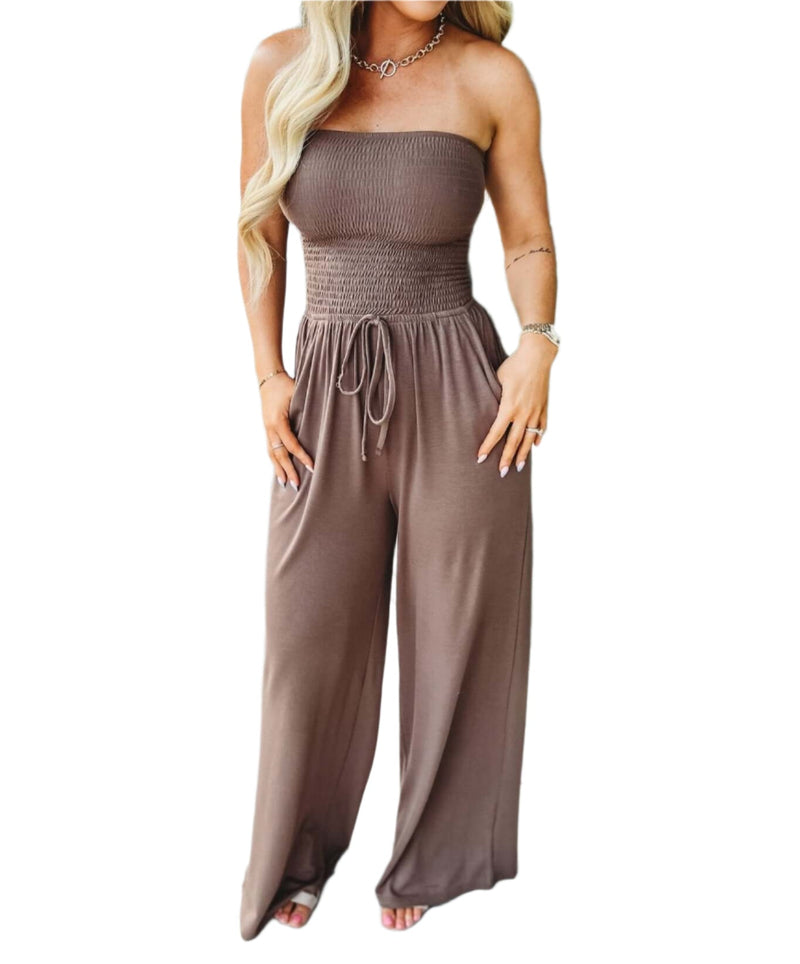 Off-Shoulder Zomerjumpsuit met Brede Pijpen – Camila