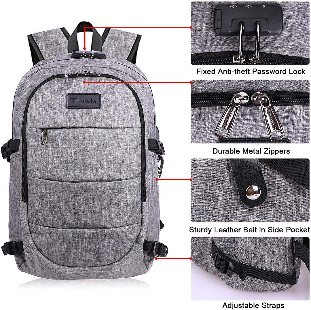 Extra Grote Anti-Diefstal Laptop- en Reisrugzak met USB-poort - 30–50L