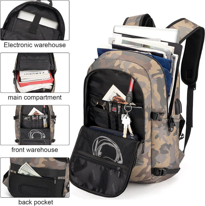 Extra Grote Anti-Diefstal Laptop- en Reisrugzak met USB-poort - 30–50L