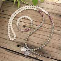 Labradoriet, Jade en Amethist Mala - Seraphine