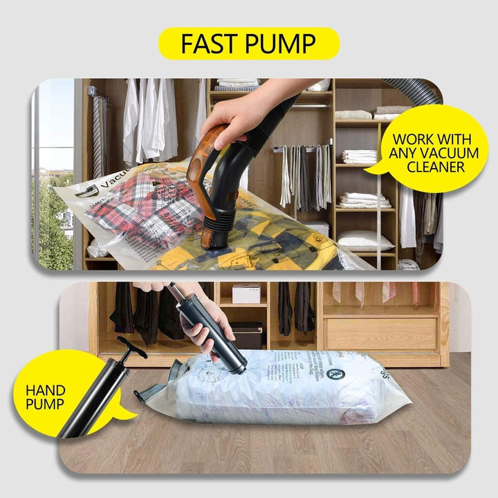 Vacuum Opbergzakken Set met Handpomp – Multi-Size Ruimtebesparend