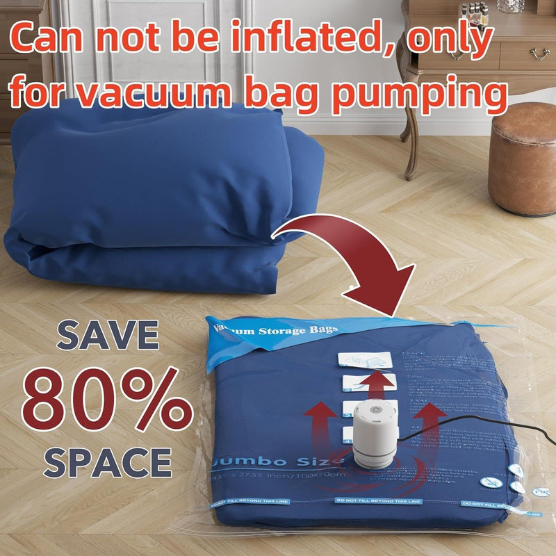 Vacuum Opbergzakken Set met Handpomp – Multi-Size Ruimtebesparend