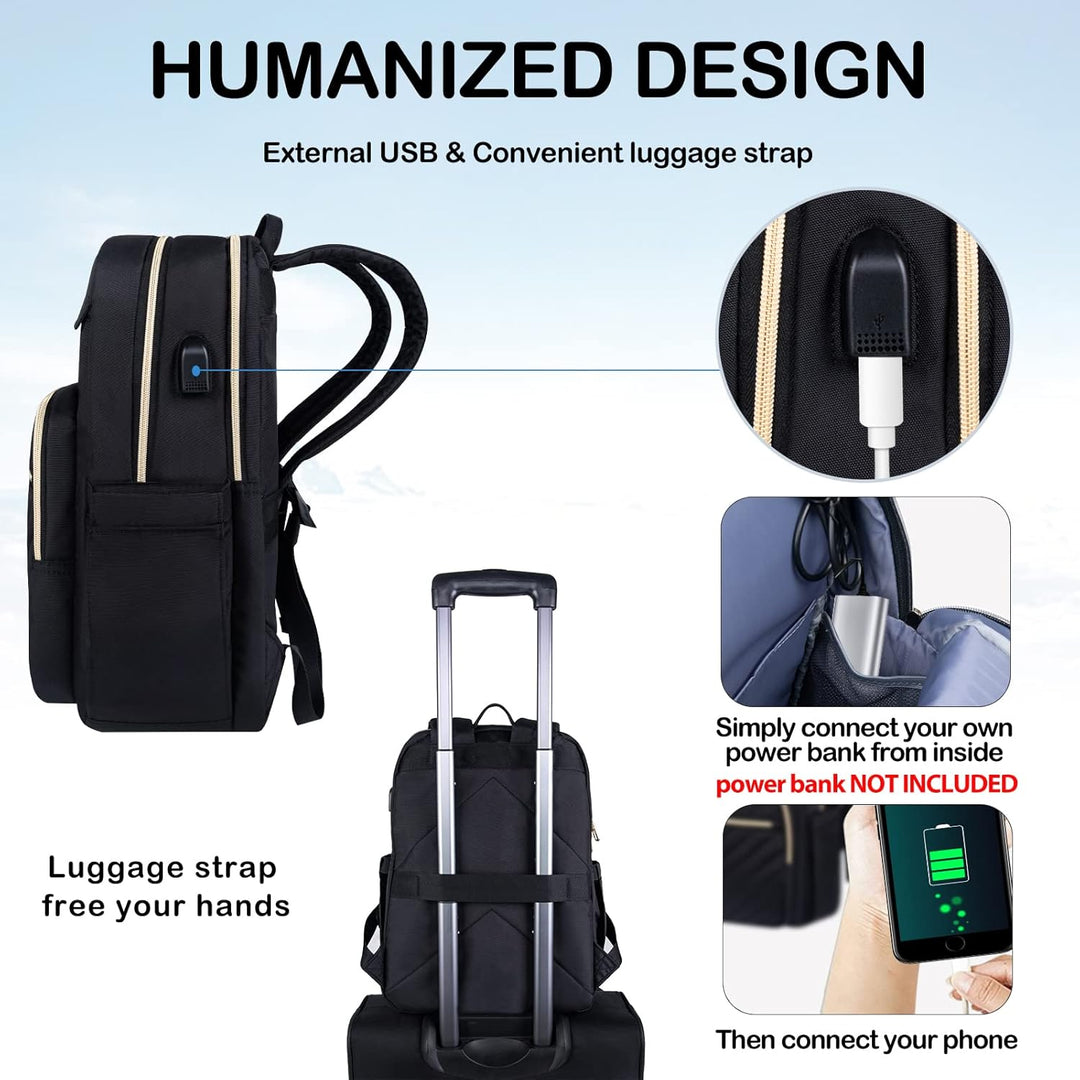 Lichtgewicht Waterdichte Laptop Rugzak met USB-Poort – 15.6" Compatibel