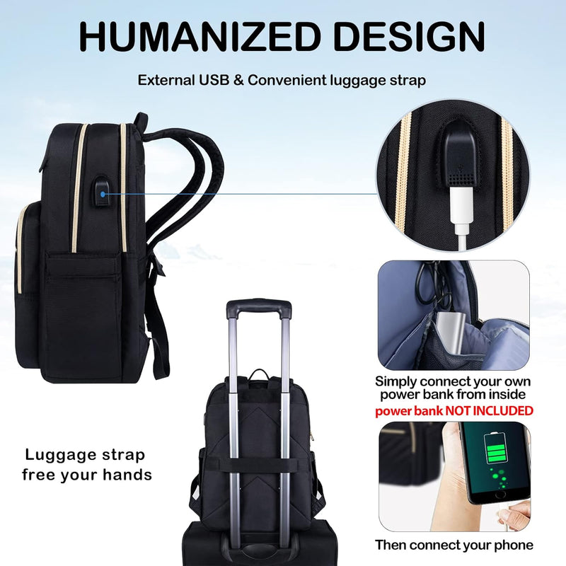 Lichtgewicht Waterdichte Laptop Rugzak met USB-Poort – 15.6" Compatibel