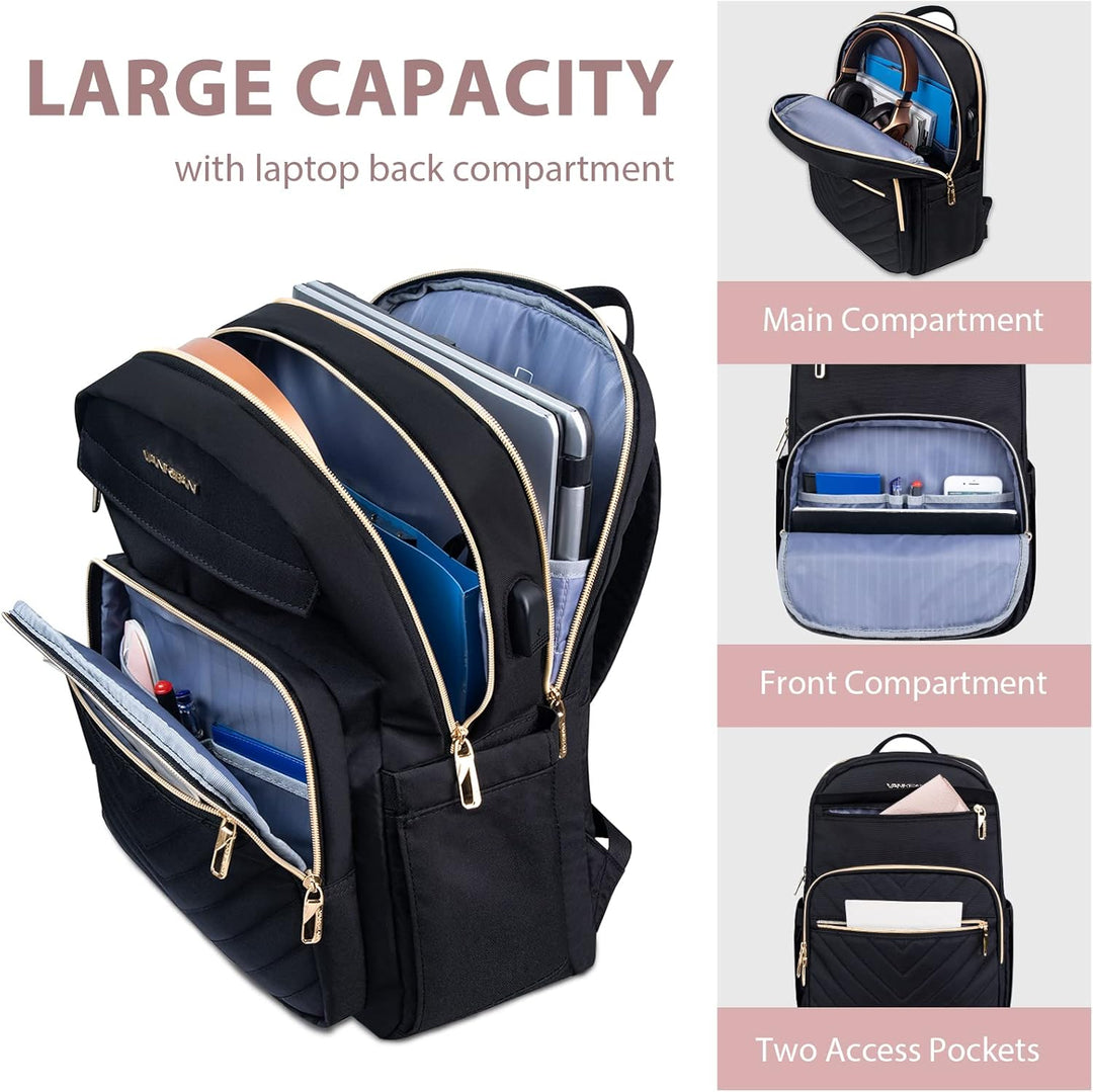 Lichtgewicht Waterdichte Laptop Rugzak met USB-Poort – 15.6" Compatibel