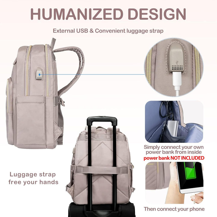 Lichtgewicht Waterdichte Laptop Rugzak met USB-Poort – 15.6" Compatibel