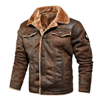 Luxe Oversized Leren Jas met Fluwelen Voering - Victor