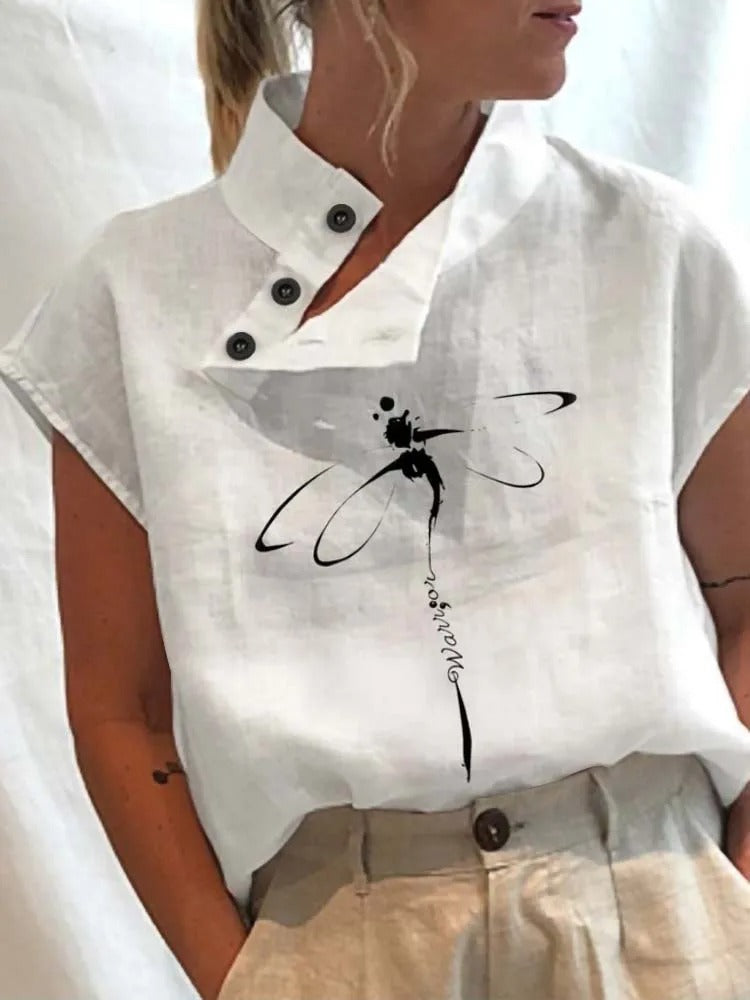 Korte Mouwen Shirt met Speelse Print - Felicia