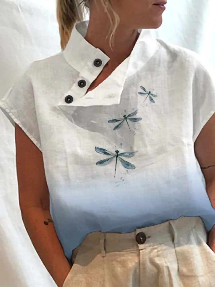 Korte Mouwen Shirt met Speelse Print - Felicia