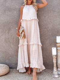 Mouwloze Maxi-jurk met Strikdetail – Noor