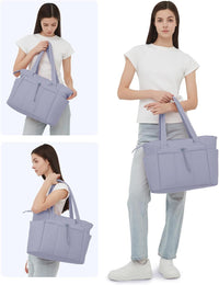 Gewatteerde Puffer Schoudertas met Bekerhouder & Laptop Sleeve voor Reizen en Werk