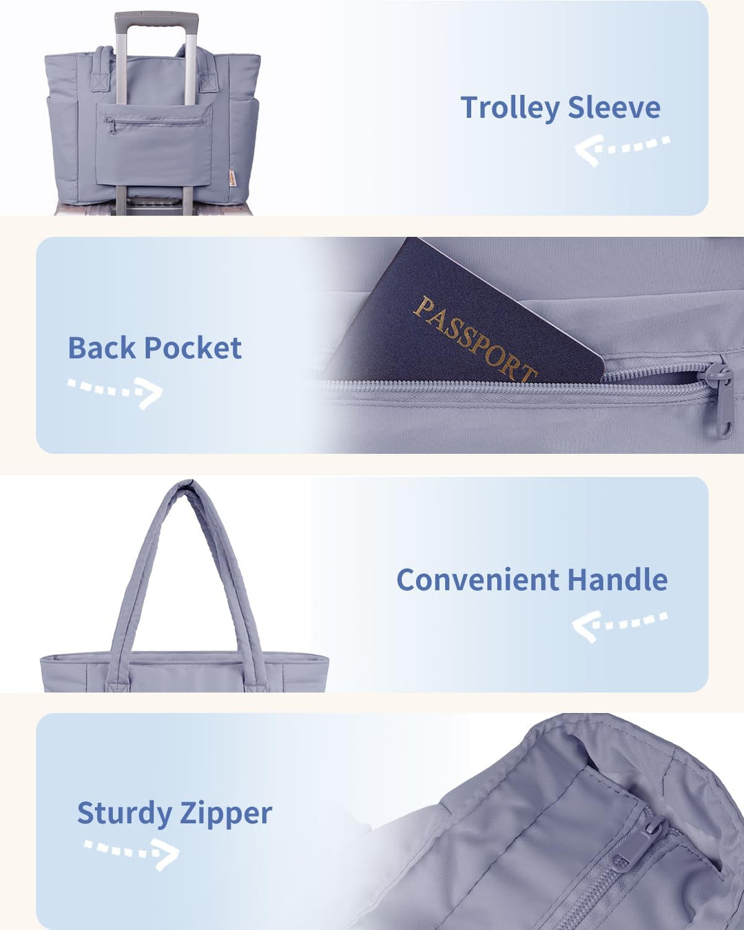 Gewatteerde Puffer Schoudertas met Bekerhouder & Laptop Sleeve voor Reizen en Werk