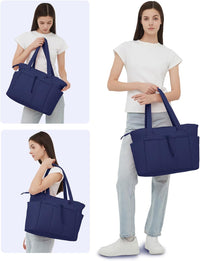 Gewatteerde Puffer Schoudertas met Bekerhouder & Laptop Sleeve voor Reizen en Werk