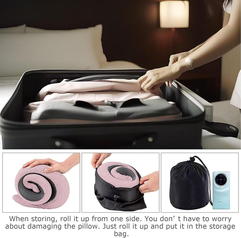 Traagschuim Reiskussen met Kinsteun – Compact & Comfortabel