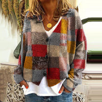 Trendy Patchwork Dames Vest met Knopen - Elise