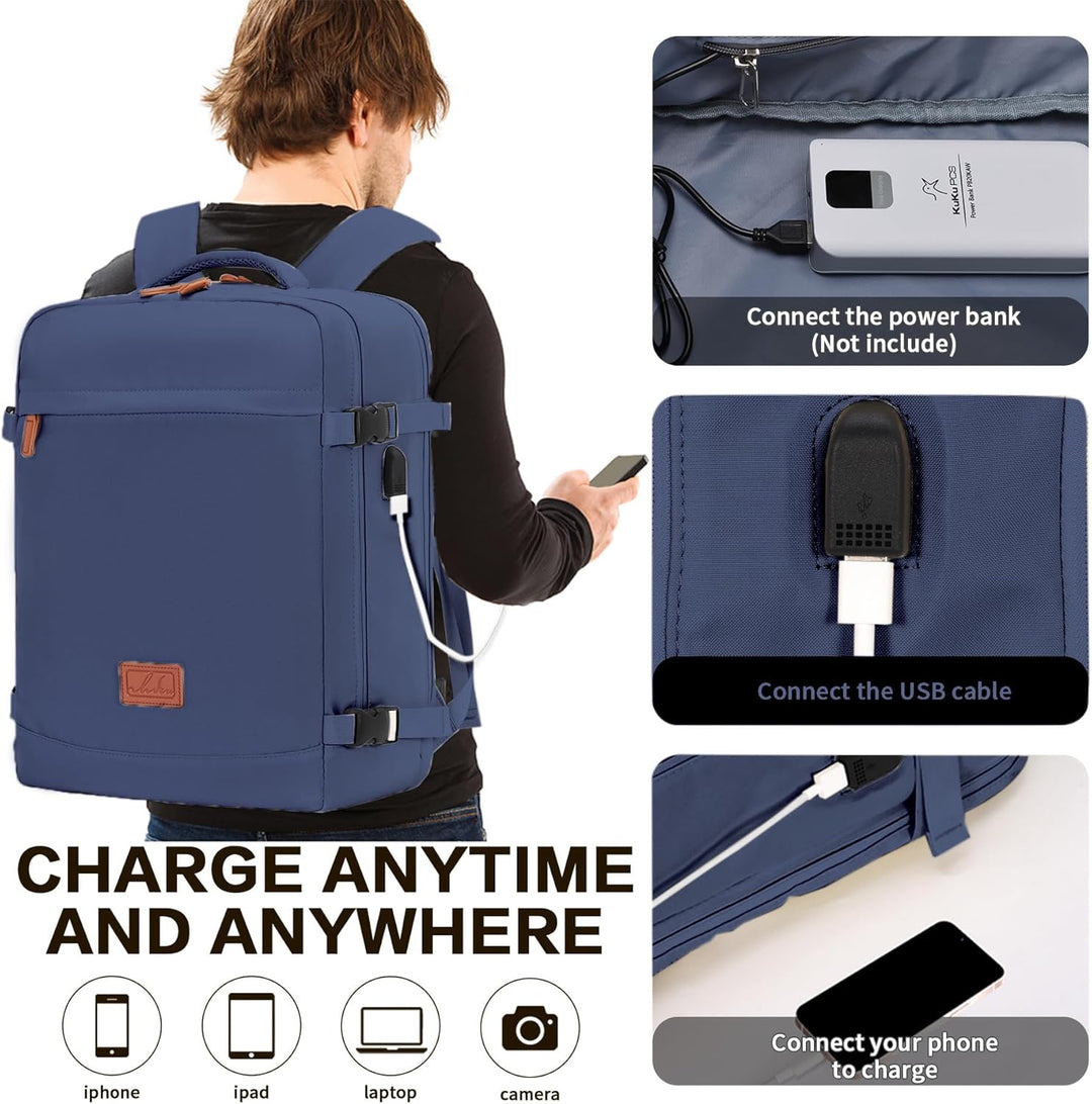 Draagbare Handbagagerugzak met USB Port en Meerdere Vakken