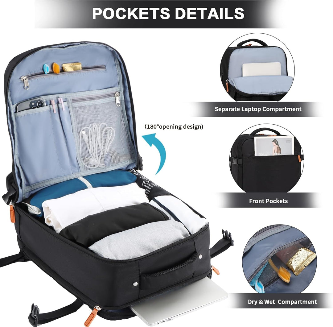 Draagbare Handbagagerugzak met USB Port en Meerdere Vakken
