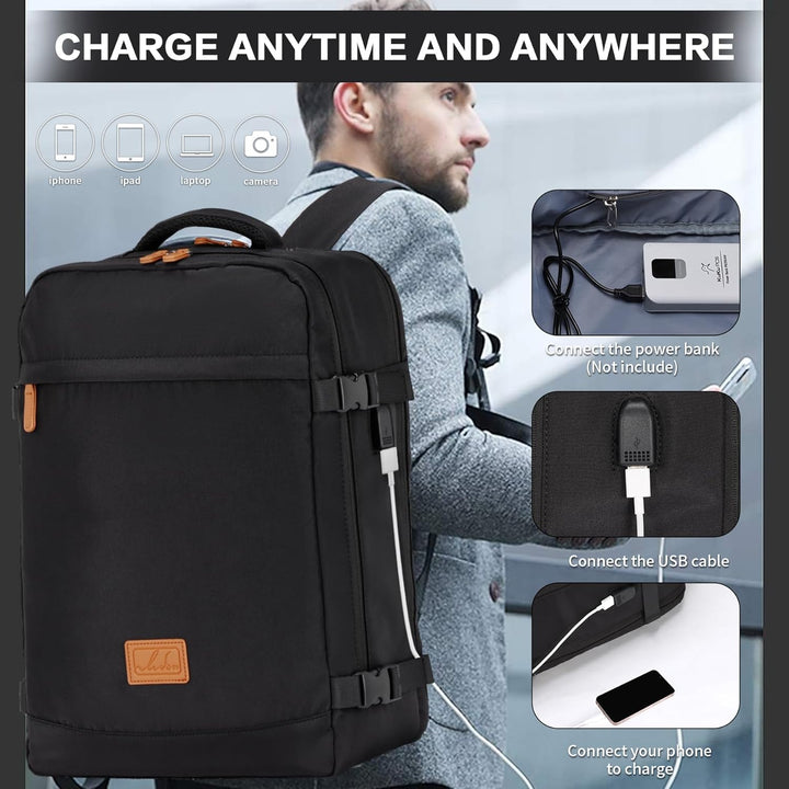 Draagbare Handbagagerugzak met USB Port en Meerdere Vakken