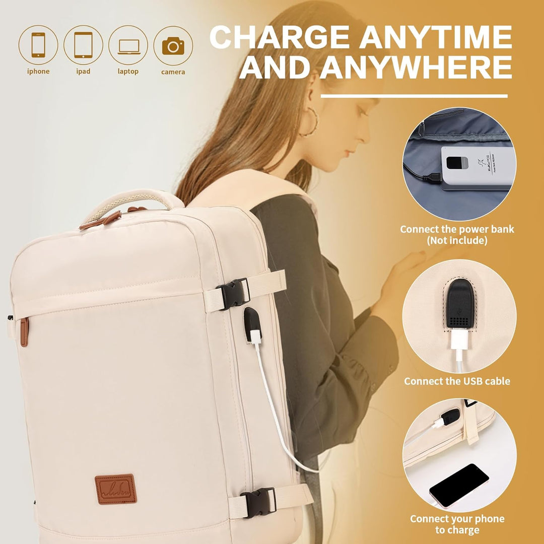 Draagbare Handbagagerugzak met USB Port en Meerdere Vakken