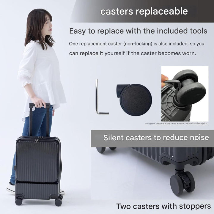 Front-Opening Carry-On Koffer met USB-poort en Drinkhouder
