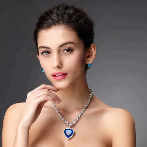 Blue Heart Kristal Ketting | Elegant en Stijlvol