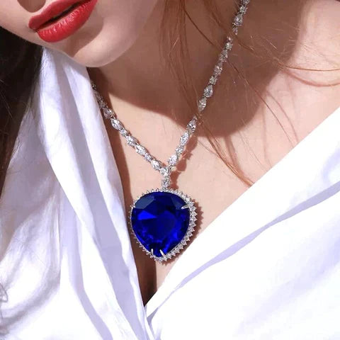 Blue Heart Kristal Ketting | Elegant en Stijlvol