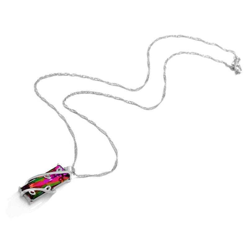 Regenboogsteen Levensboom Ketting