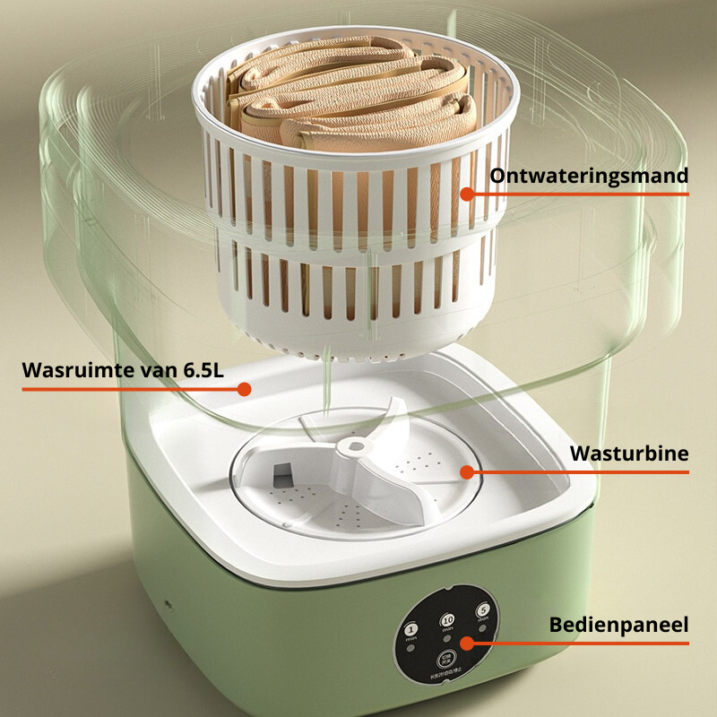 FoldaWash | De handige opvouwbare mini wasmachine met droger