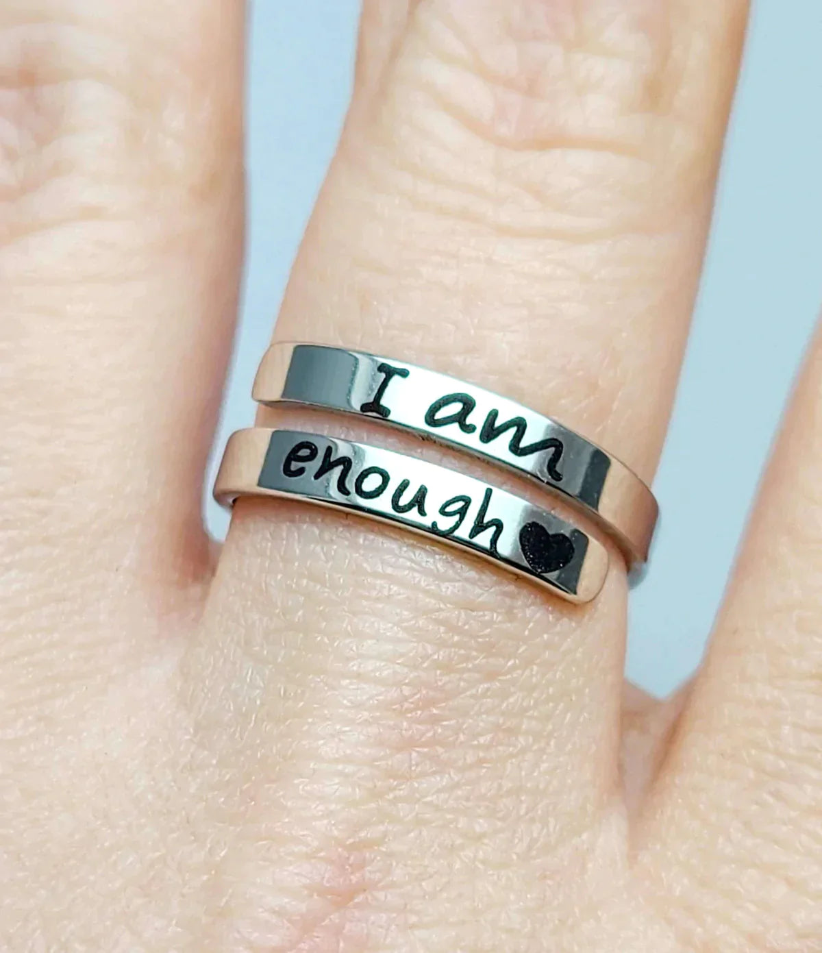 I Am Enough Zilveren Ring | Zelfvertrouwen en Kracht