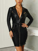 Bia Dress | Met leather look en sexy fit