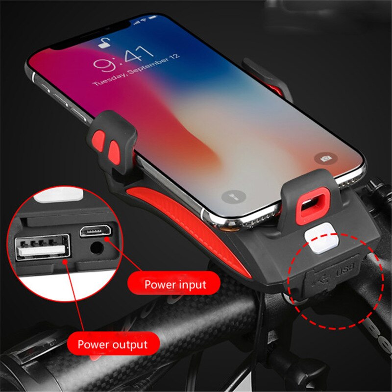 FietsPro™ 4-in-1 Telefoonhouder, Powerbank, Verlichting & Claxon