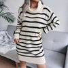 Grazia Sweater Dress | Koltrui-jurk met streepjes design