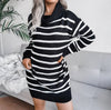 Grazia Sweater Dress | Koltrui-jurk met streepjes design