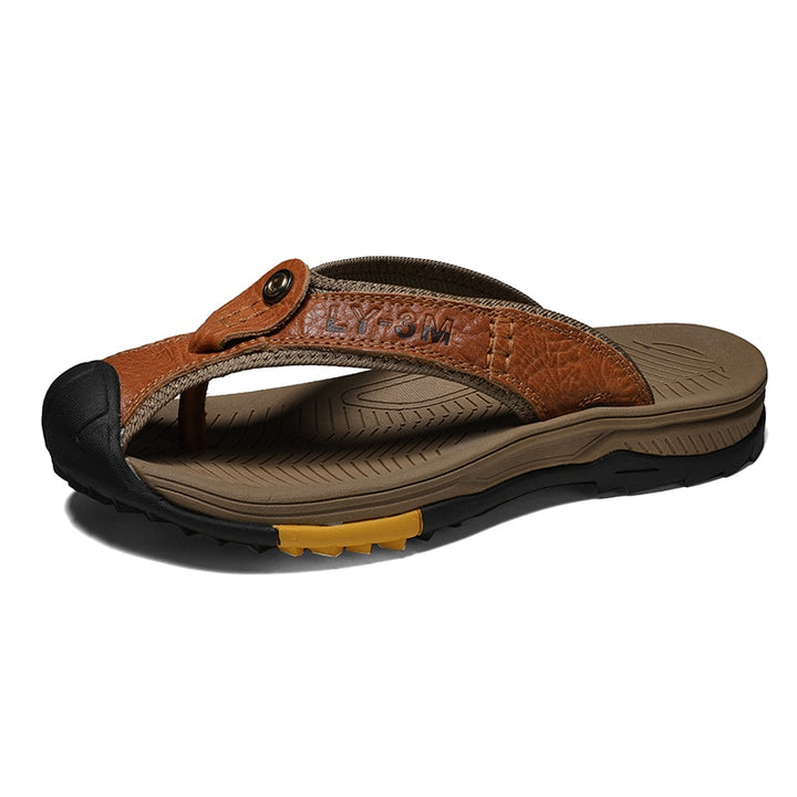 Vardi Dante™ Leo Lederen Sandalen | Herensandalen gemaakt van echt koeleder