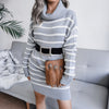 Grazia Sweater Dress | Koltrui-jurk met streepjes design