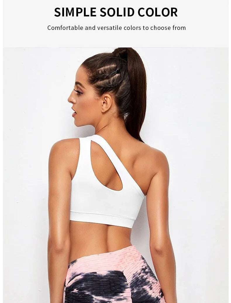 Schokbestendige Yoga BH | Met sexy one-shoulder look