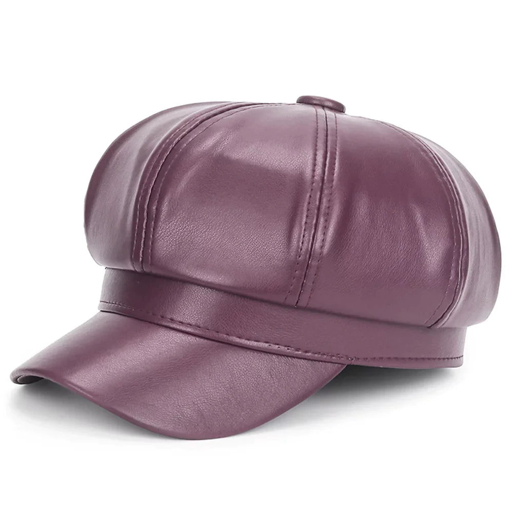 Serene Leren Baret | Stijlvol & Stoer