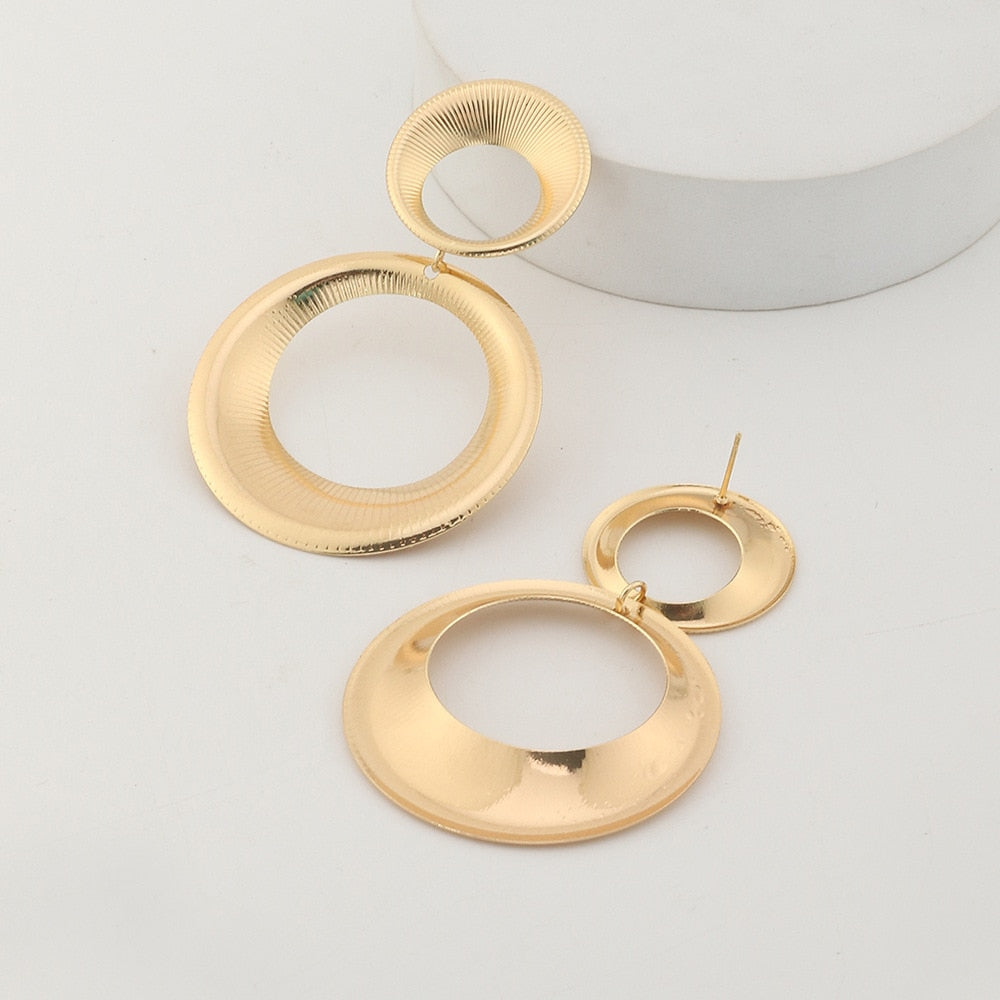 Golden Circles | Unieke statement oorbellen