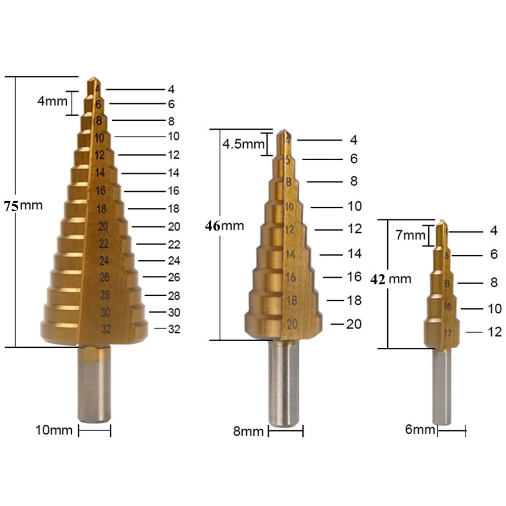 6-delige Titanium Boorset | Voor nauwkeurig boren door metaal, hout en andere materialen