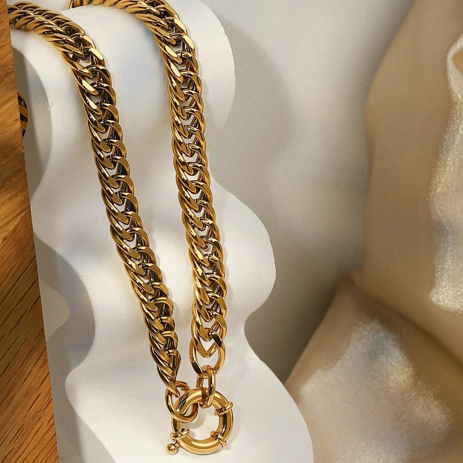 Golden Chain Necklace | Stainless Steel, dus verkleurd niet