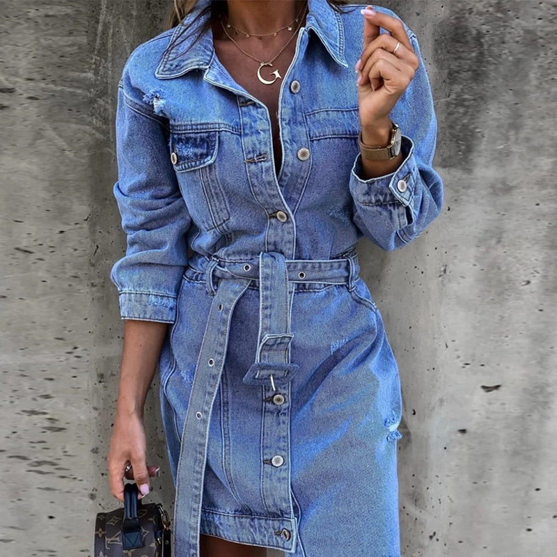 Sascha Denim Dress | Het perfecte jurkje voor het voorjaar