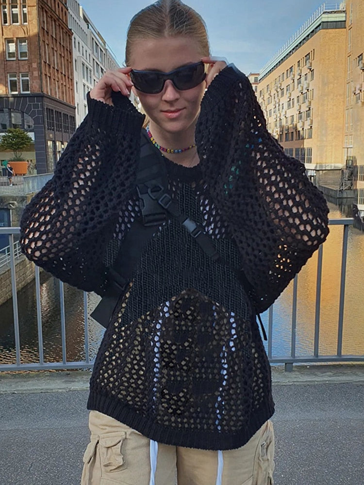 Sille Crochet Trui | Ga voor de grunge look