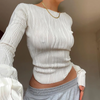 Sabine Gegolfde Crop Top | Leuk & Stijlvol